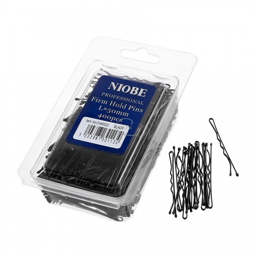 NIOBE Τσιμπιδάκια Μαλλιών Κουτί Καφέ 400τμχ