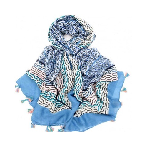 Εσάρπα Totem Φουντάκια Μπλε